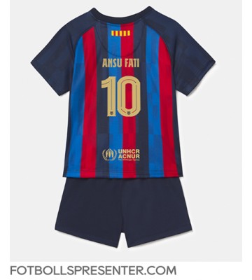 Barcelona Ansu Fati #10 Hemmatröja Barn 2022-23 Kortärmad (+ korta byxor)